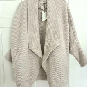 NWT Barefoot dreams almond  cardi sweater coat in size L/xl